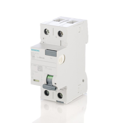 Siemens 5SV3 RCCB, 16A, 2 Pole, 30mA, Type A, 230V ac