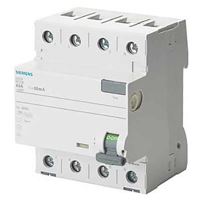 Siemens 5SV3 RCCB, 25A, 4 Pole, 30mA, Type A