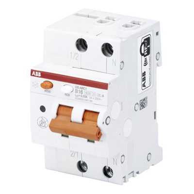 ABB RCBO, 6A Current Rating, 1P+N Poles, 30mA Trip Sensitivity, Type C, System Pro M Compact Range