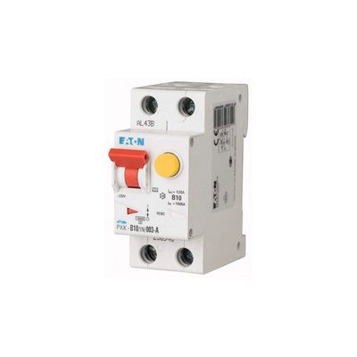 Eaton RCBO, 10A Current Rating, 1P+N Poles, 30mA Trip Sensitivity, Type B, PXK Range