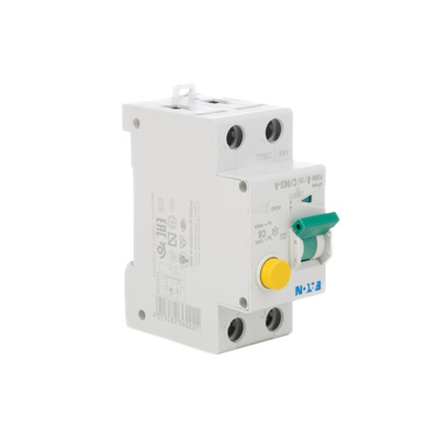 Eaton RCBO, 16A Current Rating, 1P+N Poles, 30mA Trip Sensitivity, Type C, PXK Range