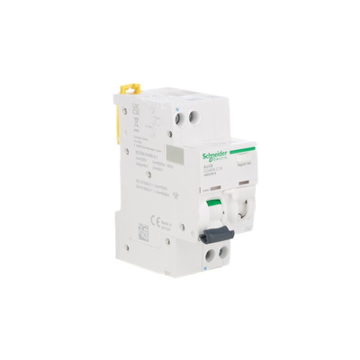 Schneider Electric RCBO, 16A Current Rating, 1P+N Poles, 30mA Trip Sensitivity, Acti9 Range