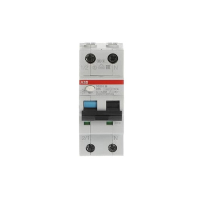 ABB RCBO, 16A Current Rating, 2P Poles, 30mA Trip Sensitivity, Type B, System Pro M Compact Range