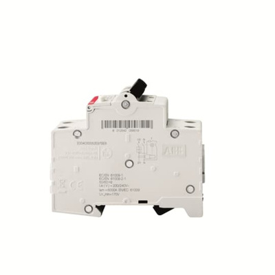 ABB RCBO, 16A Current Rating, 2P Poles, 100mA Trip Sensitivity, Type B, System Pro M Compact Range