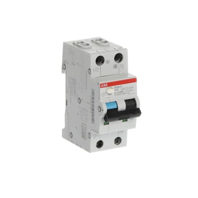 ABB RCBO, 16A Current Rating, 2P Poles, 100mA Trip Sensitivity, Type B, System Pro M Compact Range