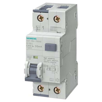 Siemens RCBO, 16A Current Rating, 1P Poles, 10mA Trip Sensitivity, SENTRON Range