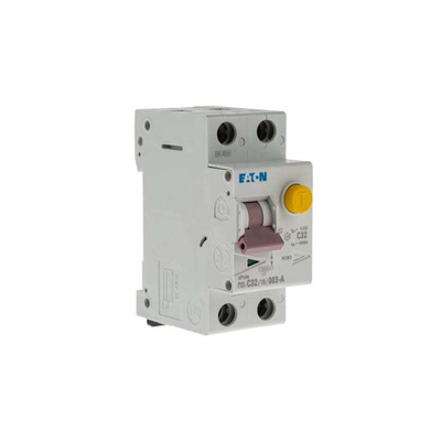 Eaton RCBO, 32A Current Rating, 1P+N Poles, 30mA Trip Sensitivity, Type A, Type C, PXK Range