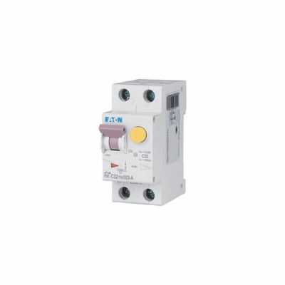 Eaton RCBO, 32A Current Rating, 1P+N Poles, 30mA Trip Sensitivity, Type A, Type C, PXK Range