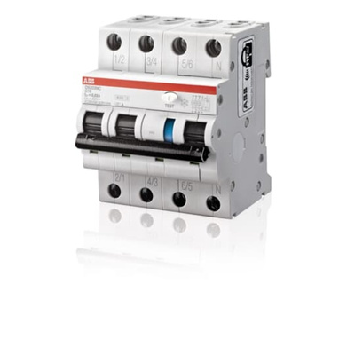 ABB RCBO, 32A Current Rating, 4P Poles, 30mA Trip Sensitivity, Type C