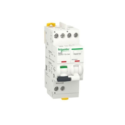 Schneider Electric RCBO, 40A Current Rating, 1P+N Poles, 300mA Trip Sensitivity, Type C, Acti9 Range