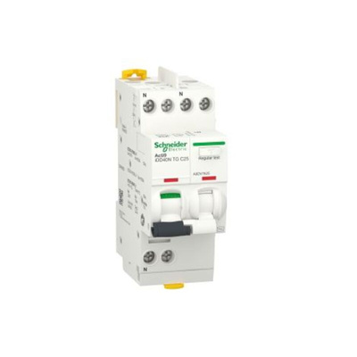 Schneider Electric RCBO, 25A Current Rating, 1P+N Poles, 300mA Trip Sensitivity, Type C, Acti9 Range