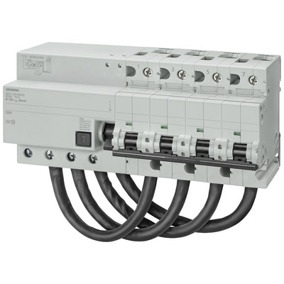Siemens RCBO, 125A Current Rating, 4P Poles, Type B, Sentron Range