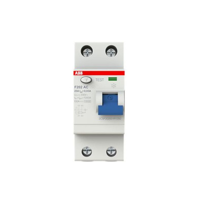 ABB F200 RCCB, 25A, 2 Pole, 30mA, Type AC, 230V