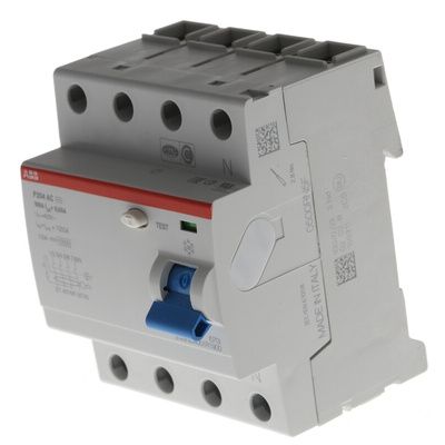 ABB F200 RCCB, 100A, 4 Pole, 30mA, Type AC