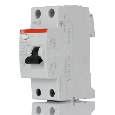 ABB FH200 RCCB, 25A, 2 Pole, 30mA, Type AC, 230V