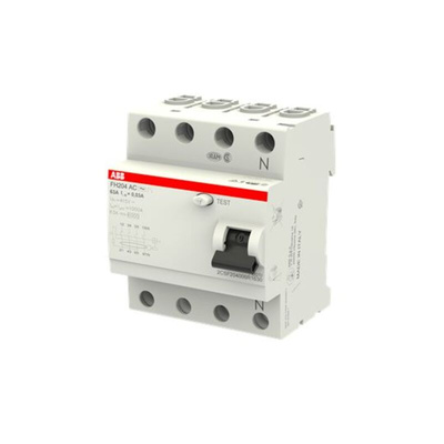 ABB FH200 RCCB, 63A, 4 Pole, 30mA, Type AC, 230/400V