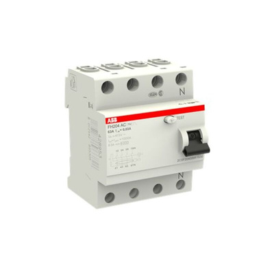 ABB FH200 RCCB, 63A, 4 Pole, 30mA, Type AC, 230/400V