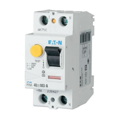 Eaton RCCB, 25A, 1P+N Pole, 30mA, Type AC, 230V ac