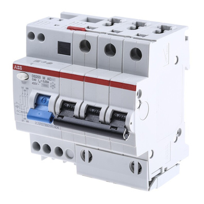 ABB RCBO, 40A Current Rating, 3P Poles, 30mA Trip Sensitivity, System Pro M Compact Range