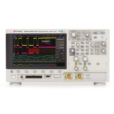 Keysight Technologies MSOX3012A Bench Mixed Signal Oscilloscope, 100MHz, 2, 16 Channels With RS Calibration
