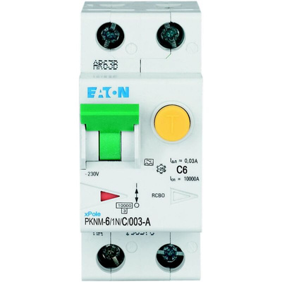 Eaton RCD, 6A, 2 Pole, 30mA, Type C, 230V