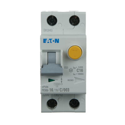 Eaton RCD, 16A, 2 Pole, 30mA, Type C