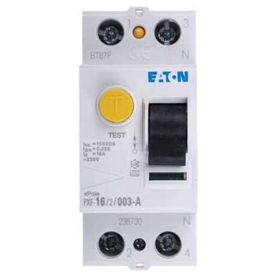 Eaton PXF-A RCCB, 16A, 1P+N Pole, 30mA, Type A, 230V ac