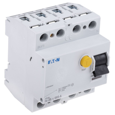 Eaton PXF-A RCCB, 25A, 3P+N Pole, 30mA, Type A, 400V ac