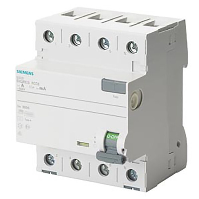 Siemens 5SV3 RCCB, 80A, 4 Pole, 30mA, Type A