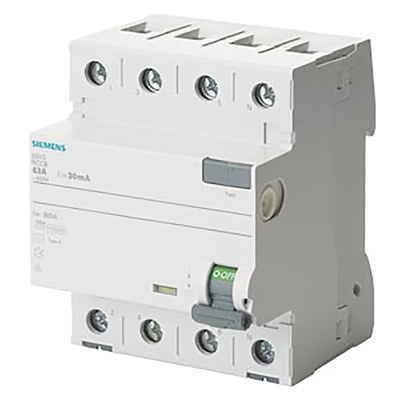 Siemens 5SV3 RCCB, 25A, 4 Pole, 300mA, Type A