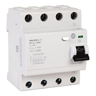 Allen Bradley 1492-RCDA RCD, 63A, 3P+N Pole, 30mA, Type A