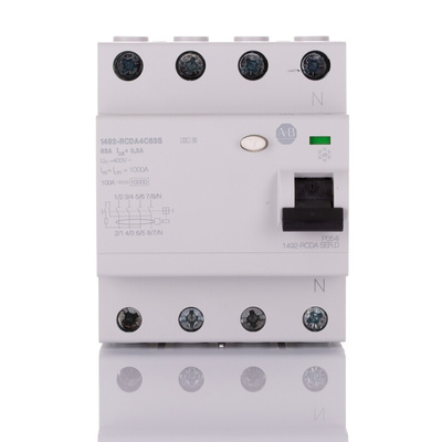 Allen Bradley 1492-RCDA RCD, 63A, 3P+N Pole, 300mA, Type A