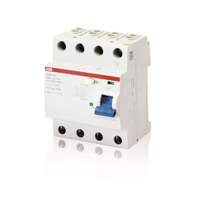 ABB F200 RCCB, 63A, 4 Pole, 30mA, Type B, 400V ac