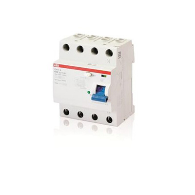 ABB F200 RCCB, 40A, 4 Pole, 500mA, Type B, 400V ac