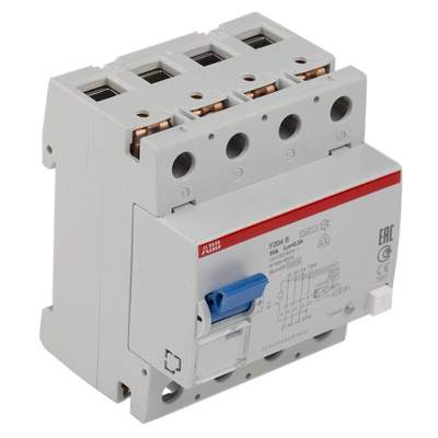 ABB F200 RCCB, 80A, 4 Pole, 300mA, Type B, 400V ac