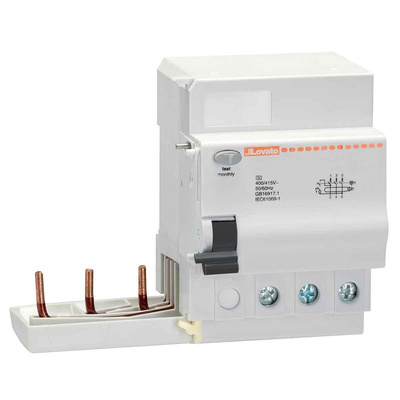 Lovato P1RA RCCB, 63A, 3 Pole, 30mA, Type A, 230 V ac, 400 V ac