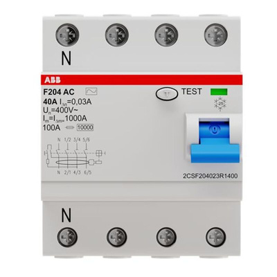 ABB RCCB, 40A, 4 Pole