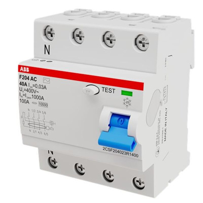 ABB RCCB, 40A, 4 Pole