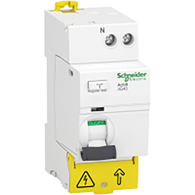 Schneider Electric Acti9 iIG40 RCCB, 40A, 1P+N Pole, 30mA, Type AC, 220 → 240V ac