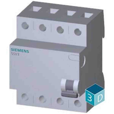 Siemens 5SV3 RCCB, 25A, 4 Pole, 30mA