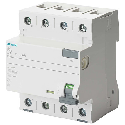 Siemens 5SV3 RCCB, 25A, 4 Pole, 30mA, Type A, 230V ac