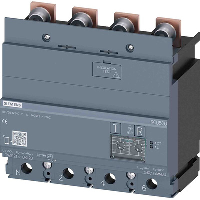 Siemens 3VA9 RCD, 250A, 4 Pole, Type A