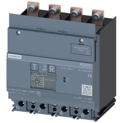 Siemens 3VA911 RCD, 160A, 4 Pole, Type A