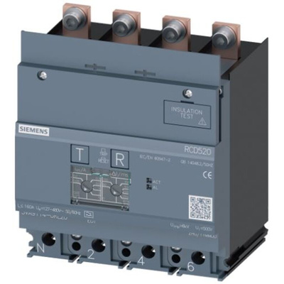 Siemens 3VA911 RCD, 160A, 4 Pole, Type A