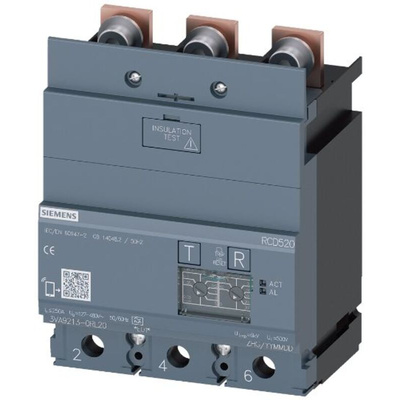 Siemens 3VA92 RCD, 250A, 3 Pole, Type A