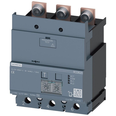 Siemens 3VA91 RCD, 160A, 3 Pole, Type A