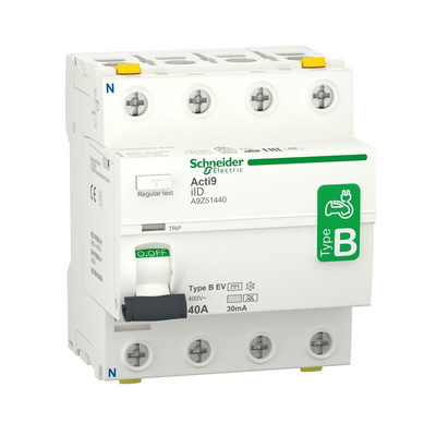 Schneider Electric Acti9 iID RCCB, 40A, 4 Pole, 30mA, 400V ac