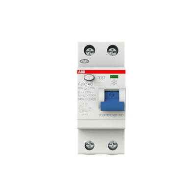 ABB F200 RCCB, 80A, 2 Pole, 30mA, Type AC, 230V ac