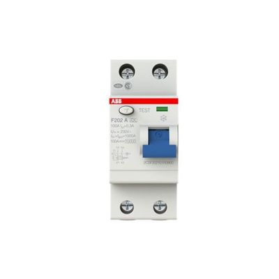 ABB F200 RCCB, 100A, 2 Pole, 300mA, Type A, 230V ac