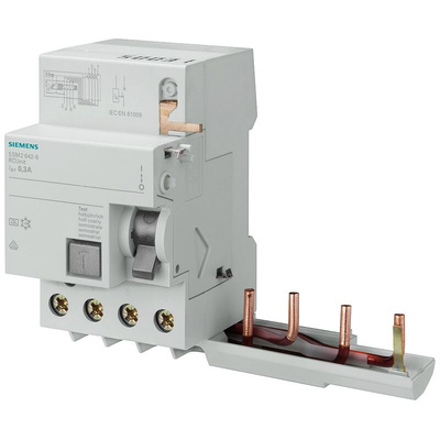 Siemens 5SM2345 RCCB, 63A, 4 Pole, 30mA, Type AC, 400V ac